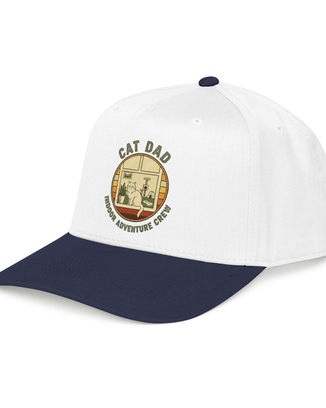 "Cat Dad Indoor Adventure Crew" Mid Profile Baseball Cap
