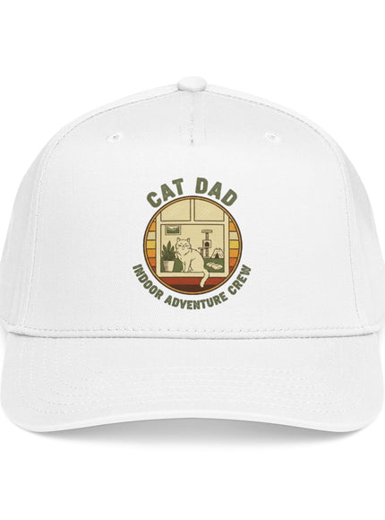 "Cat Dad Indoor Adventure Crew" Mid Profile Baseball Cap