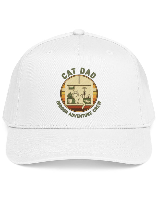 "Cat Dad Indoor Adventure Crew" Mid Profile Baseball Cap