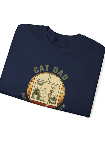 "Cat Dad Indoor Adventure Crew" Unisex Adult Sweatshirt