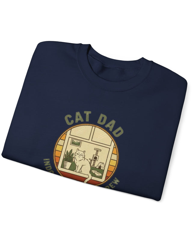 "Cat Dad Indoor Adventure Crew" Unisex Adult Sweatshirt