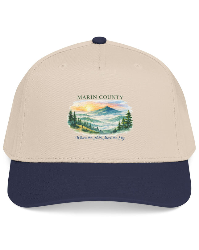 "Marin County, Where the Hills Meet the Sky" Mid Profile Baseball Cap