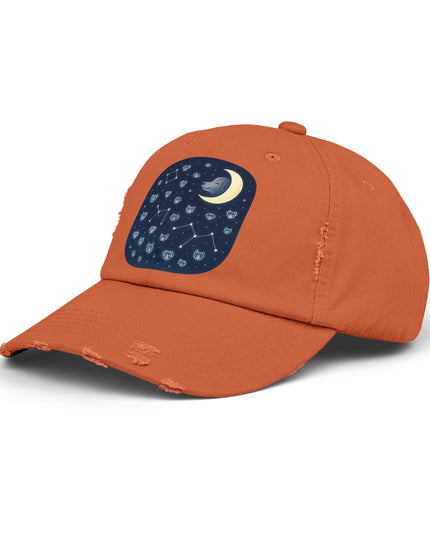 "Dog in the constellations" Unisex Distressed Cap