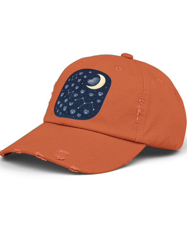 "Dog in the constellations" Unisex Distressed Cap