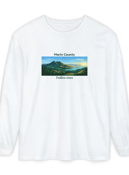 "Marin County - Endless Views" Unisex Garment-dyed Long Sleeve T-Shirt