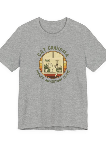 "Cat Grandma Indoor Adventure Crew" Unisex Jersey Short Sleeve Tee