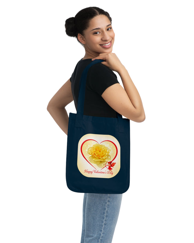 "Happy Valentine's Day" Organic Canvas Tote Bag