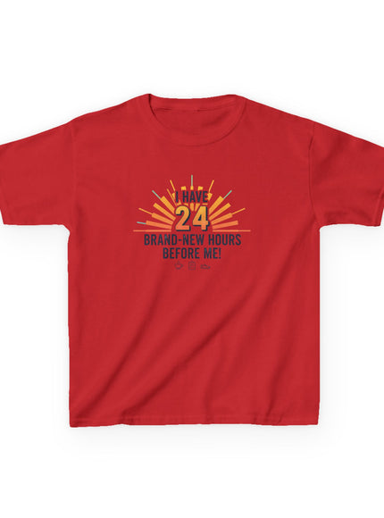 "I Have 24 Brand-New Hours Before Me" Kids Heavy Cotton Tee