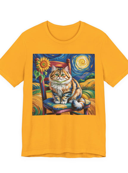 "Cat - Vincent Van Gogh style" V.1 Unisex Jersey Short Sleeve Tee
