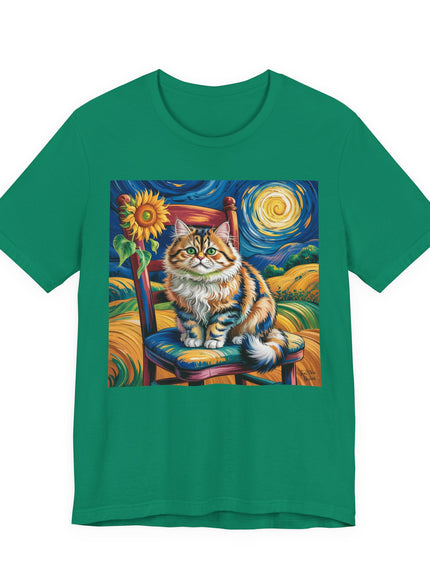 "Cat - Vincent Van Gogh style" V.1 Unisex Jersey Short Sleeve Tee