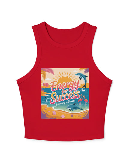 "February and Florida, Energy for Success" Women's Micro Rib Racer Tank Top