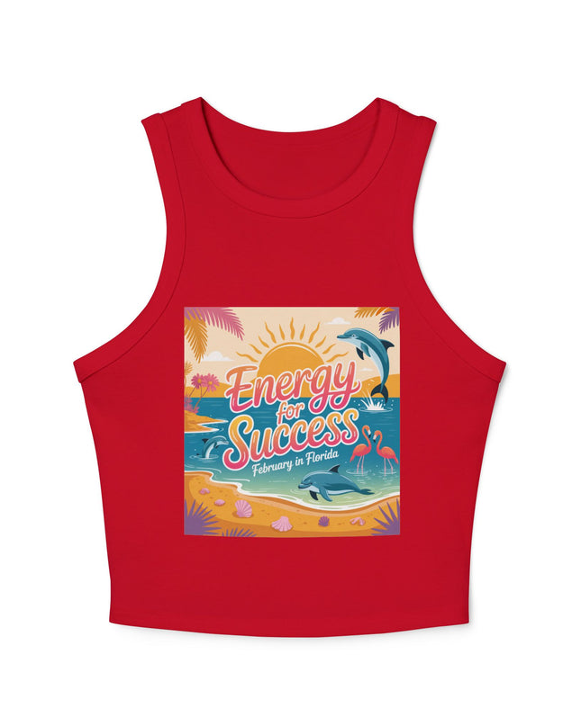 "February and Florida, Energy for Success" Women's Micro Rib Racer Tank Top