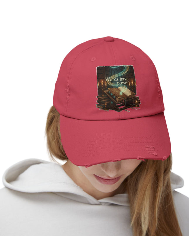 "Words Have Power" Unisex Distressed Cap