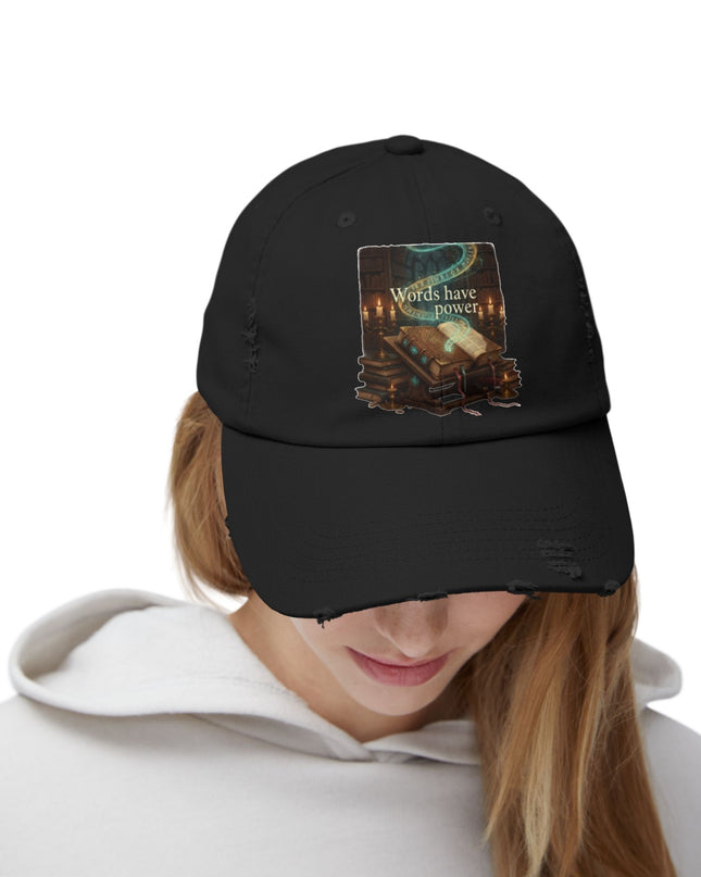 "Words Have Power" Unisex Distressed Cap