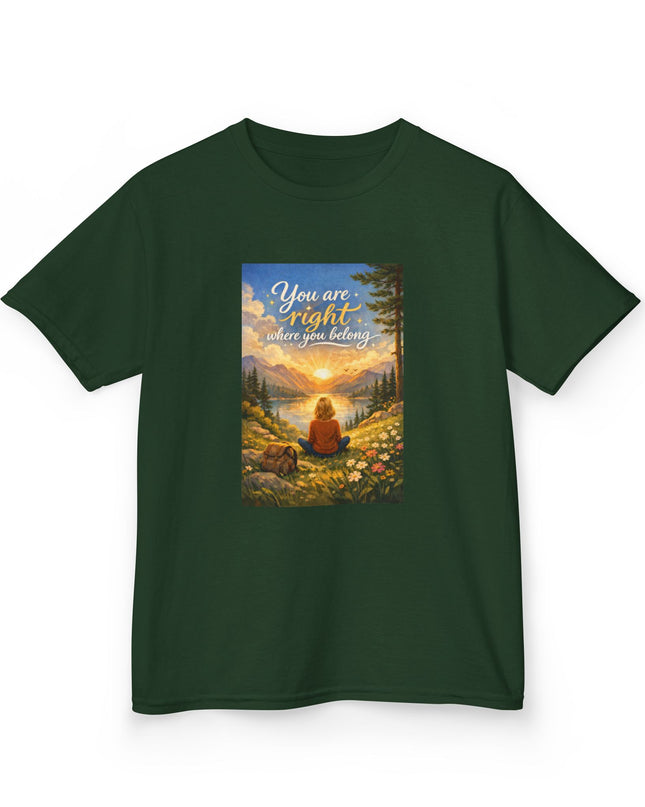"You Are Right Where You Belong" Kids Heavy Cotton Tee