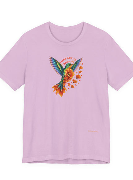 "Hummingbird and Poppies" Unisex Jersey Short Sleeve Tee