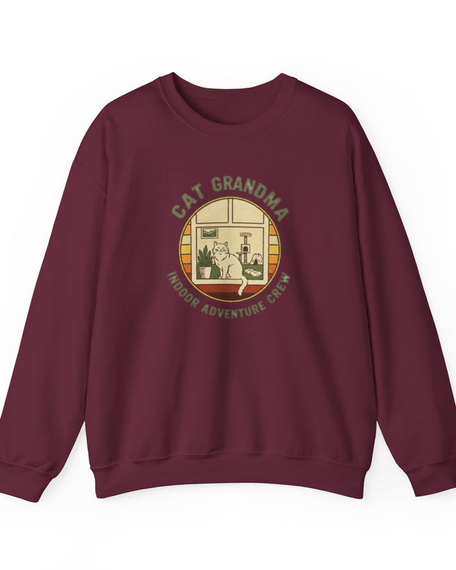 "Cat Grandma Indoor Adventure Crew" Unisex Adult Crewneck Sweatshirt