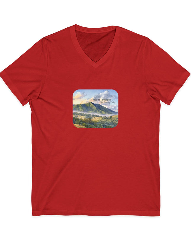"Mount Tamalpais, the Sleeping Lady" Mount Tamalpais, the Sleeping LadyUnisex Jersey Short Sleeve V-Neck Tee