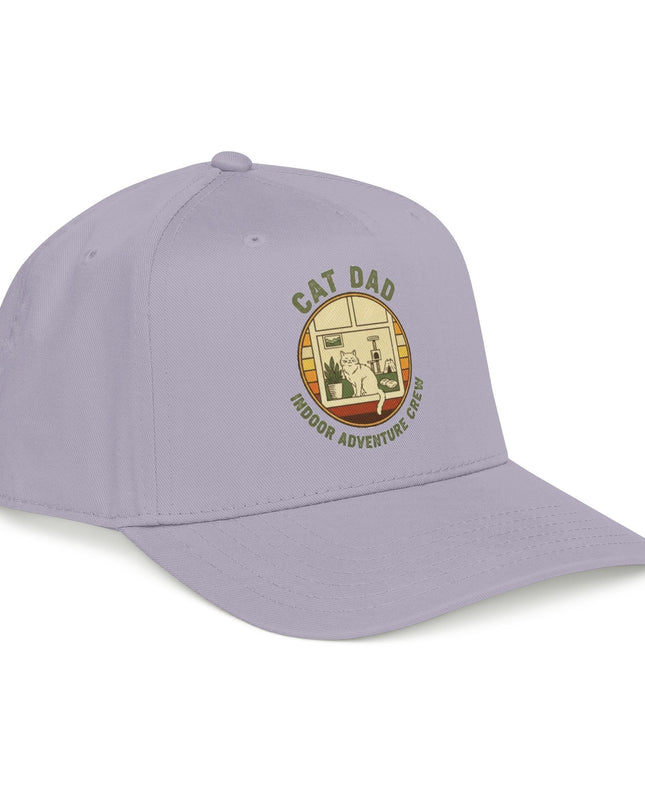 "Cat Dad Indoor Adventure Crew" Mid Profile Baseball Cap