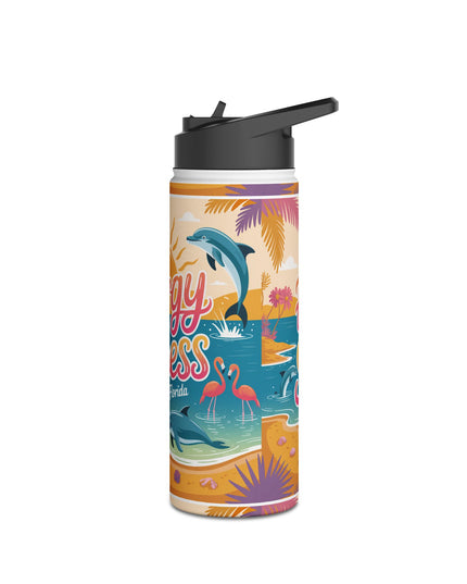 "February in Florida, Energy for Success" Stainless Steel Water Bottle, Standard Lid