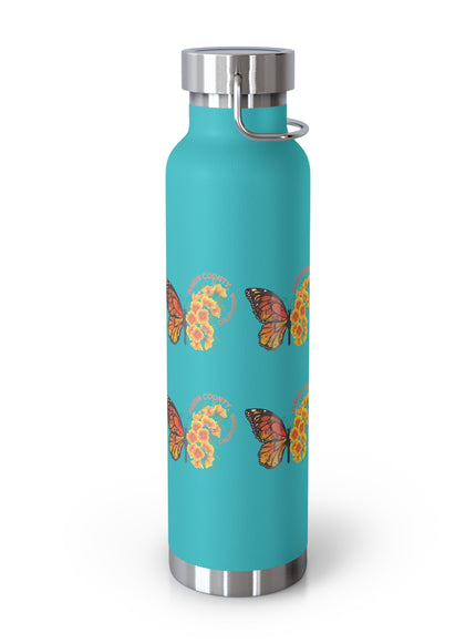 "Butterflies and Poppies Marin County, California" Copper Vacuum Insulated Bottle, 22oz