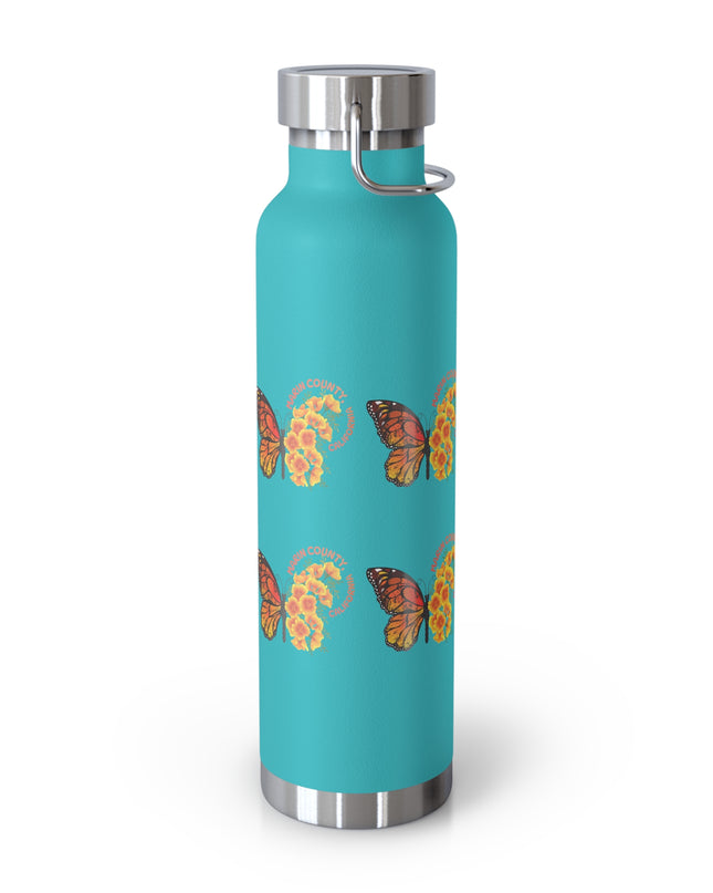 "Butterflies and Poppies Marin County, California" Copper Vacuum Insulated Bottle, 22oz