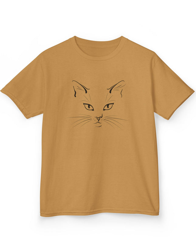 "Cat Face Sketch" Kids Heavy Cotton Tee