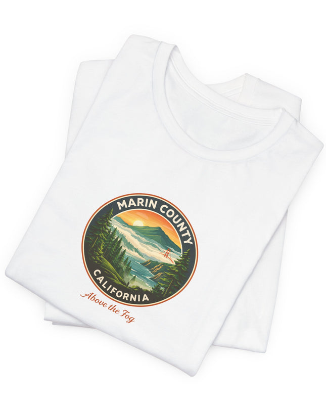 "Marin County, Above the Fog" Unisex Jersey Short Sleeve Tee