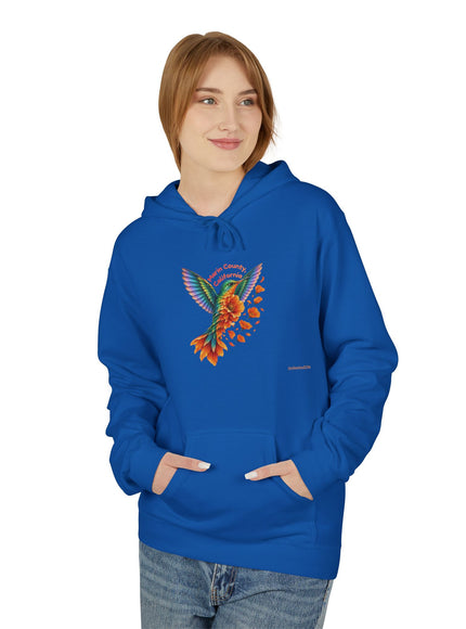 "Hummingbird and Poppies" Unisex Midweight Softstyle Fleece Hoodie