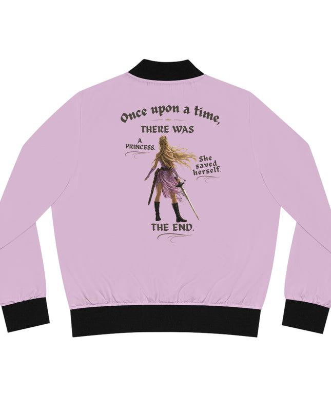 "She Saved Herself" Women's Bomber Jacket (AOP)