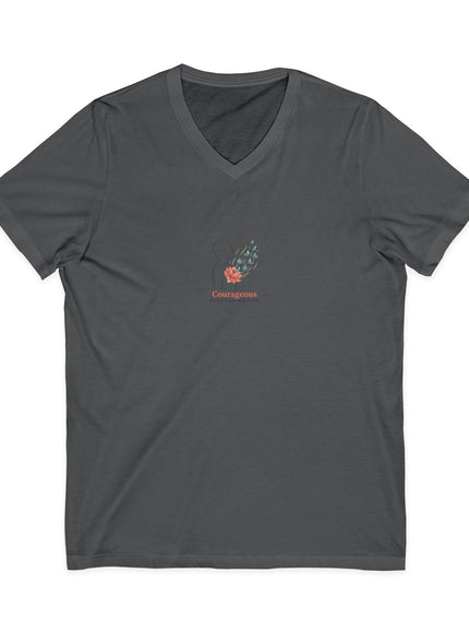 "Courageous Change Happening Within" Unisex Jersey Short Sleeve V-Neck Tee