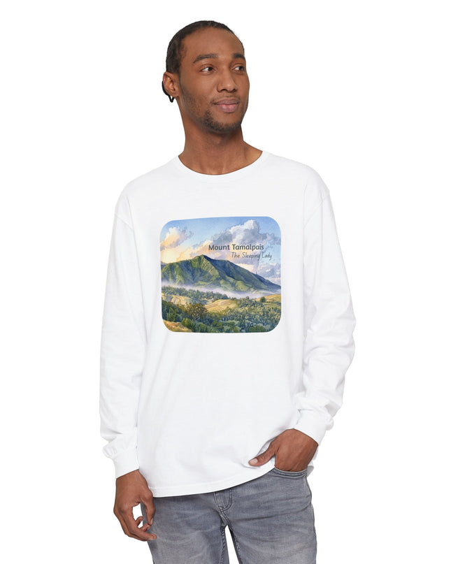 "Mount Tamalpais, the Sleeping Lady" Unisex Garment-dyed Long Sleeve T-Shirt
