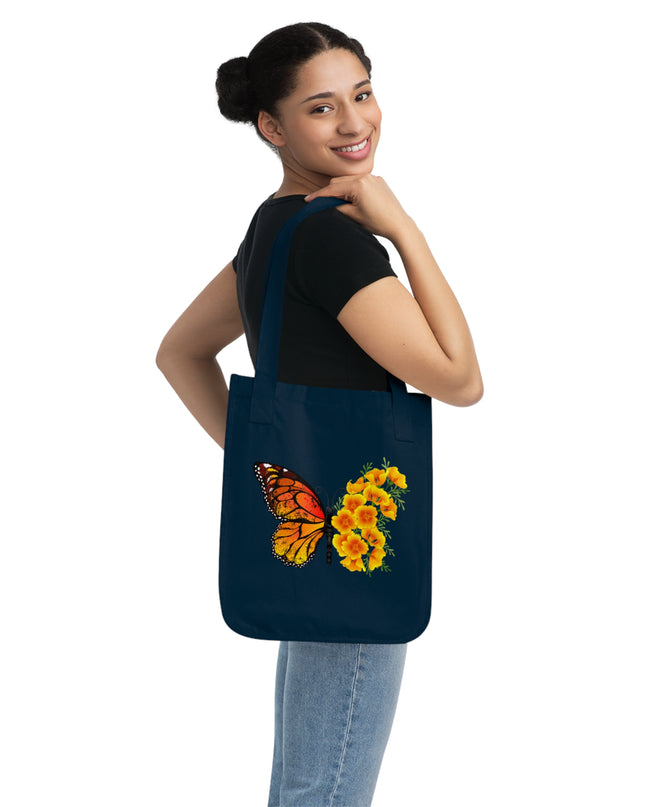 "Butterfly Poppies" Organic Canvas Tote Bag