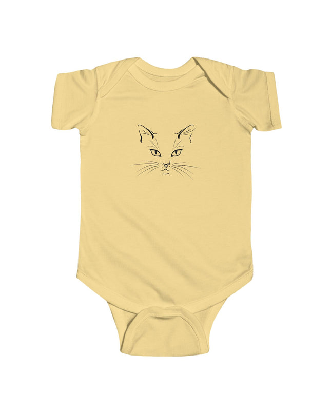 "Cat Face Sketch" Infant Fine Jersey Bodysuit