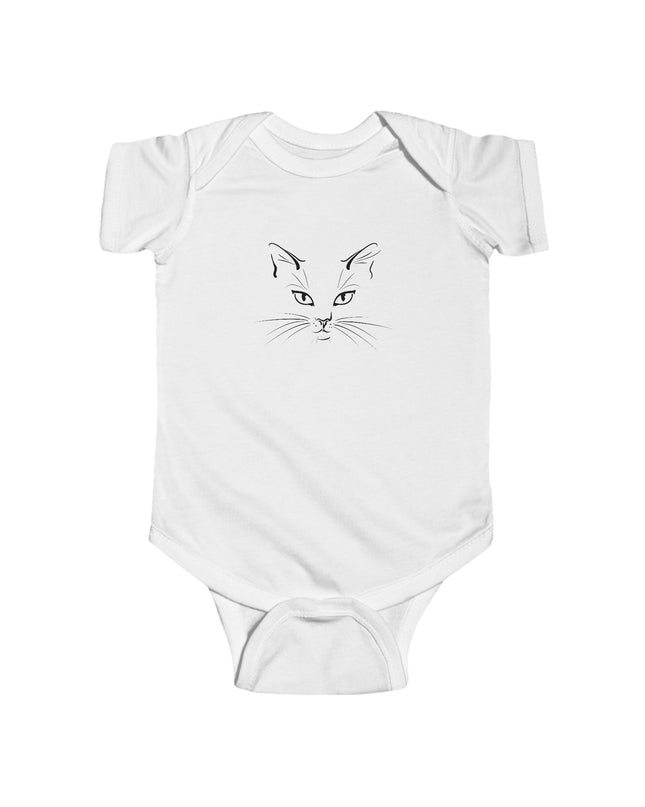 "Cat Face Sketch" Infant Fine Jersey Bodysuit