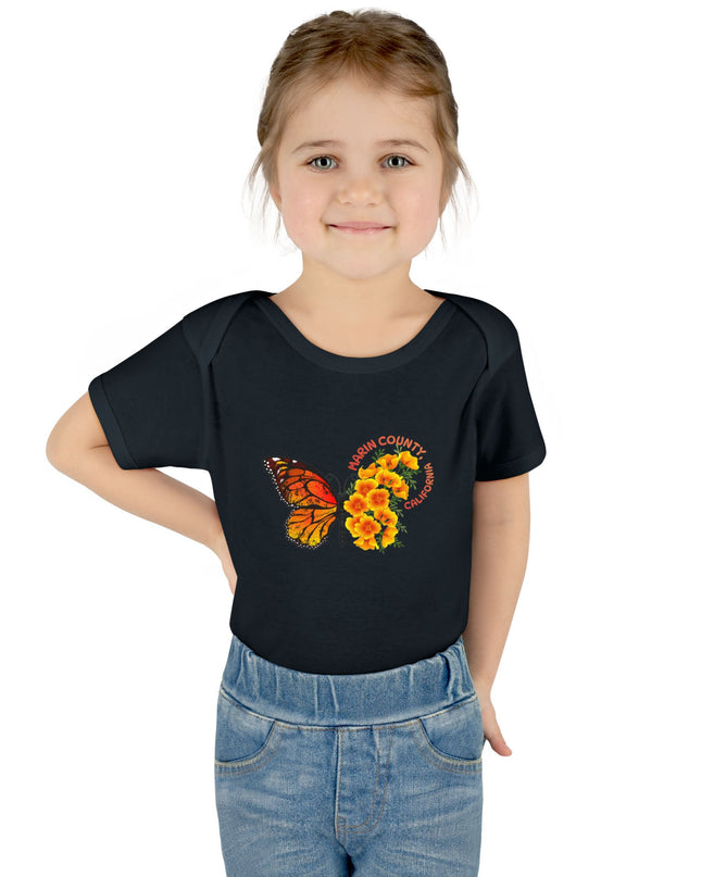 "Butterflies and Poppies Marin County, California" Infant Baby Rib Bodysuit