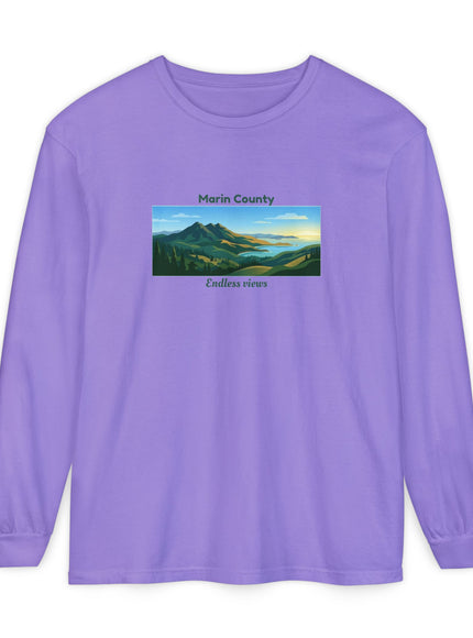 "Marin County - Endless Views" Unisex Garment-dyed Long Sleeve T-Shirt