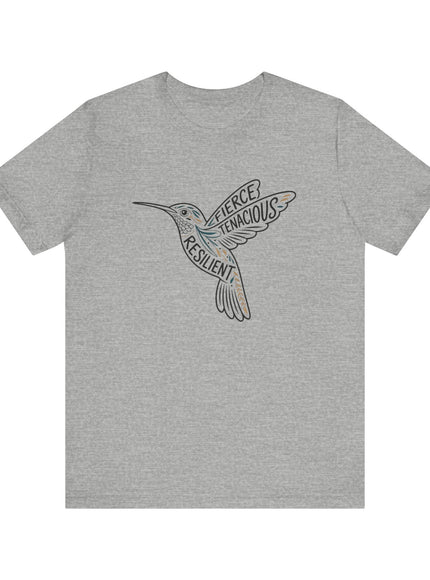 "Hummingbird with words in it" Unisex Jersey Short Sleeve Tee
