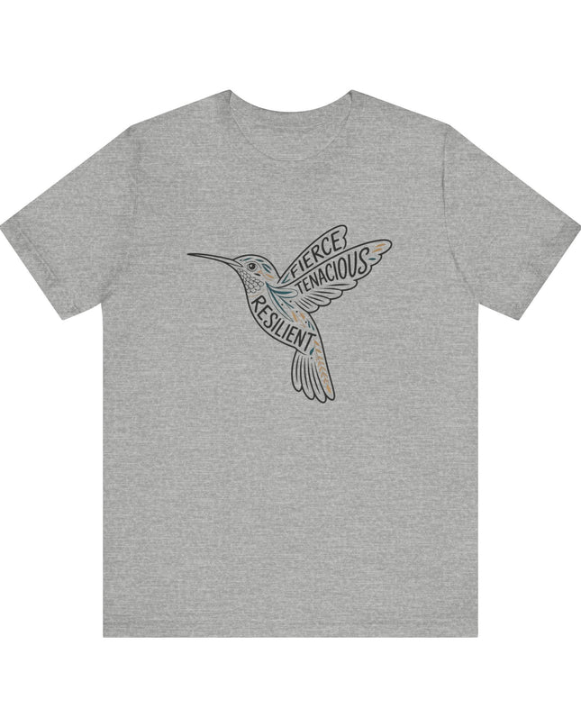"Hummingbird with words in it" Unisex Jersey Short Sleeve Tee