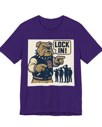 "The Fierce San Rafael High School Bulldog says Lock in!" Unisex Jersey Short Sleeve Tee