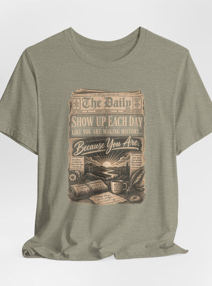 "Show Up Each Day" Unisex Jersey Short Sleeve Tee