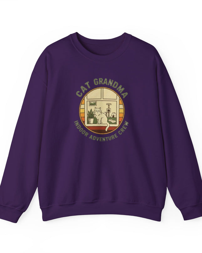 "Cat Grandma Indoor Adventure Crew" Unisex Adult Crewneck Sweatshirt