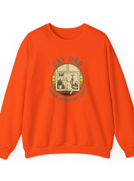 "Cat Dad Indoor Adventure Crew" Unisex Adult Sweatshirt