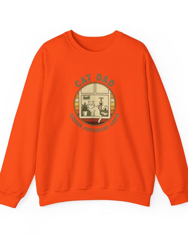 "Cat Dad Indoor Adventure Crew" Unisex Adult Sweatshirt