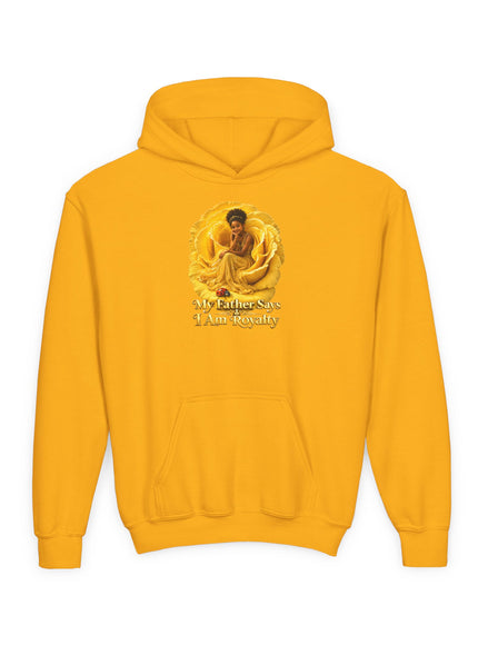 "My Father Says I am Royalty" Youth Heavy Blend Hooded Sweatshirt