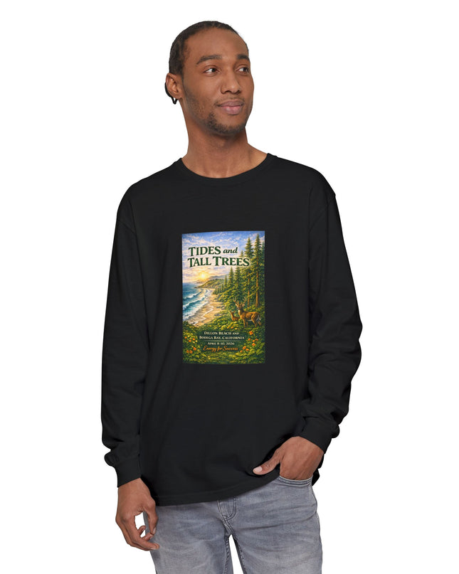 "Tides and Tall Trees" Unisex Garment-dyed Long Sleeve T-Shirt