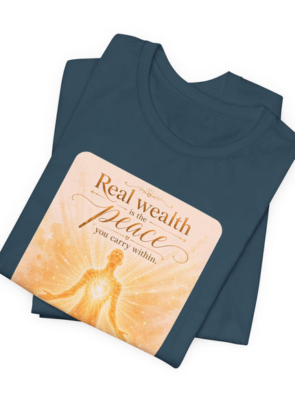 "Real Wealth" Unisex Jersey Short Sleeve Tee