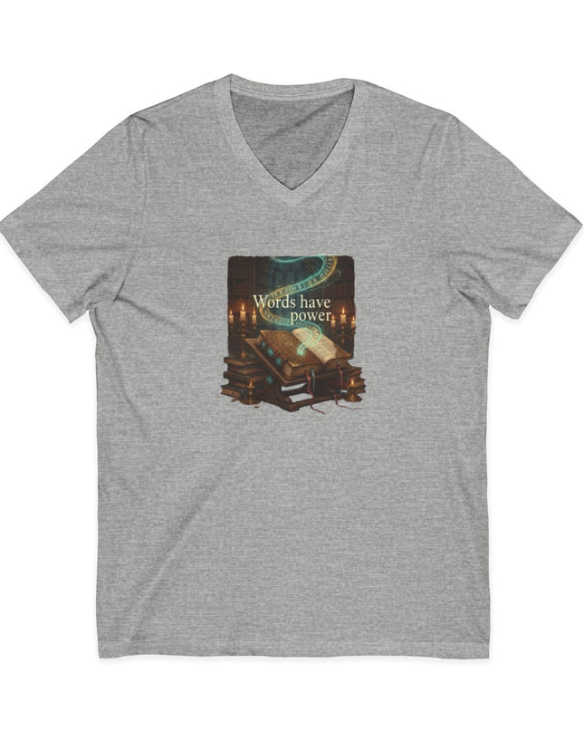 "Words Have Power" Unisex Jersey Short Sleeve V-Neck Tee