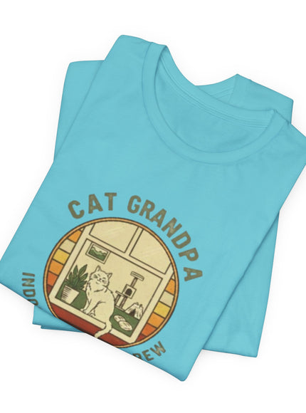 "Cat Grandpa Indoor Adventure Crew" Unisex Jersey Short Sleeve Tee