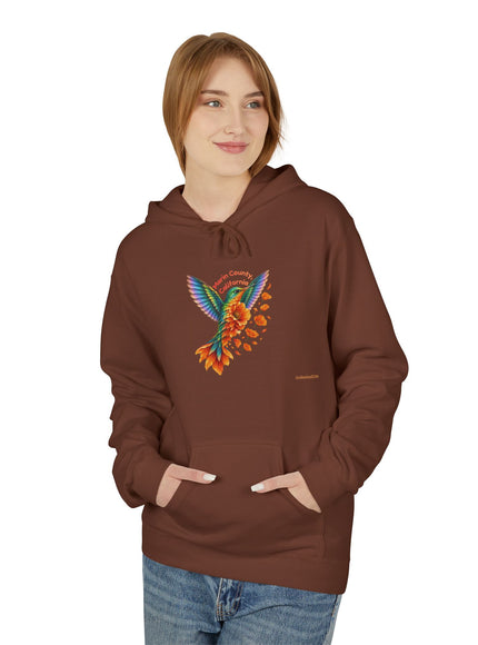 "Hummingbird and Poppies" Unisex Midweight Softstyle Fleece Hoodie